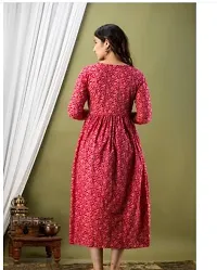 Elegant Maroon Cotton Blend Printed Anarkali Kurta For Women-thumb2