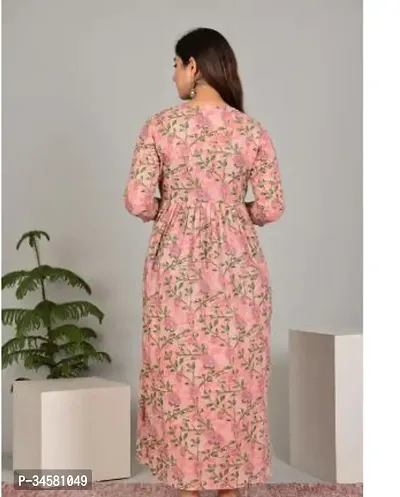 Elegant Pink Cotton Printed Anarkali Kurta For Women-thumb3