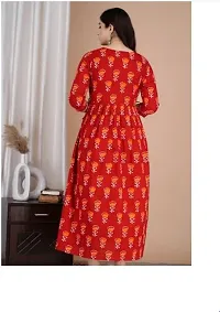 Elegant Red Cotton Printed Anarkali Kurta For Women-thumb2