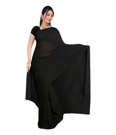 Stylish Lycra Solid Saree without Blouse