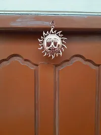 DESHABOINA VN Home Vastu Sun Surya Copper God Sun Brass Wall Hanging (Small) for House, Office and Shops-thumb2