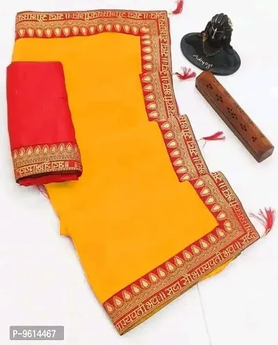 Vichitra Silk Saubhagyawati Lace Border Saree With Blouse Piece-thumb0