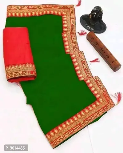 Vichitra Silk Saubhagyawati Lace Border Saree With Blouse Piece