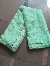 Mirror Work Georgette Saree with Blouse Piece-thumb2
