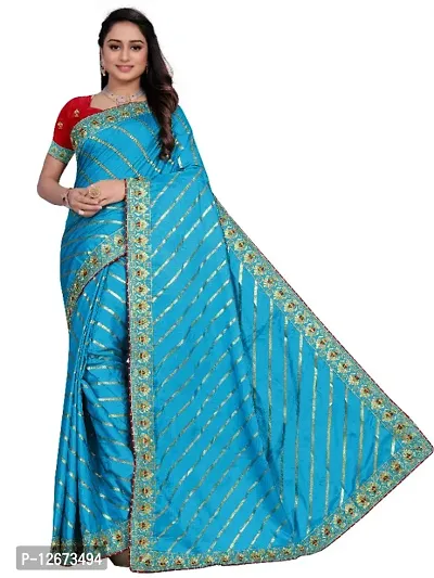 Dola Silk Embroidered Saree with Blouse Piece