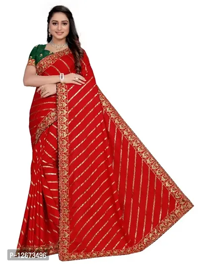 Dola Silk Embroidered Saree with Blouse Piece-thumb0