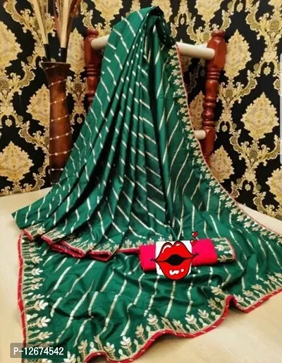 Dola Silk Leheriya Foil Print Saree with Blouse Piece