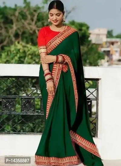 Fancy Art Silk Saree With Lace And Blouse-thumb0