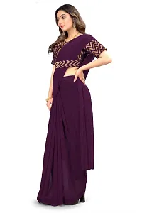New Look Georgette Saree And Stitched Blouse-thumb1
