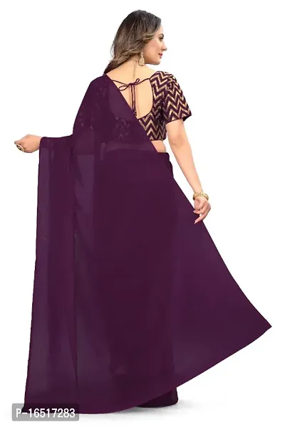 New Look Georgette Saree And Stitched Blouse-thumb3