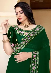 Fancy Georgette Saree With Embroidered Work and Blouse-thumb2