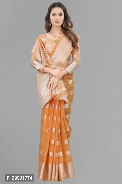 New Look Cotton Saree With Blouse-thumb0