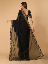 Fancy Georgette Saree With Embroidered work  Blouse-thumb2