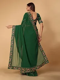 Fancy Georgette Saree With Embroidered work  Blouse-thumb2