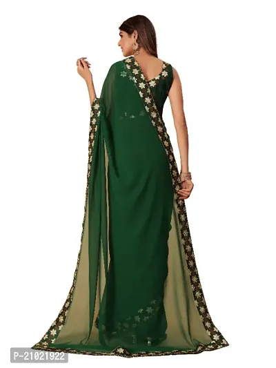 New Fancy Georgette Embroidery Work Lace Saree With Blouse-thumb2