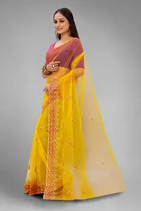 New Fancy Linen Saree With Blouse-thumb1