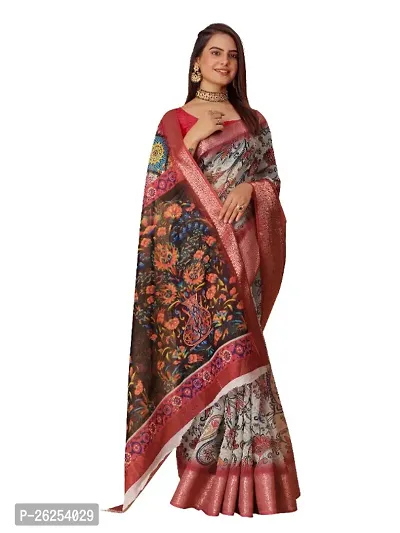 Fancy Cotton Printed Saree With Blouse-thumb5