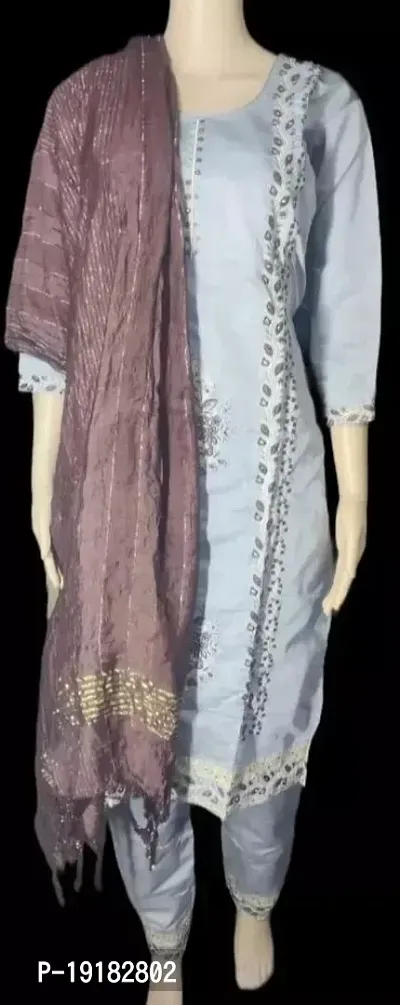 Nida Fashions Straight Silver Self Pattern Cotton Blend Kurta For Women
