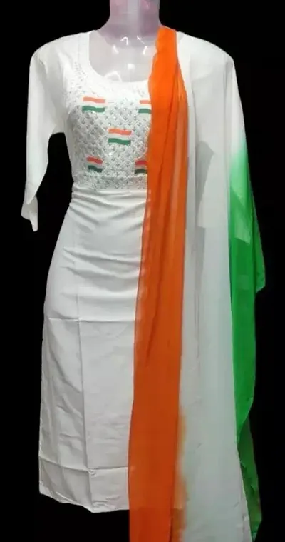 Special Independence Day Cotton Kurta Pant Dupatta Set