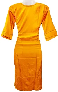Yellow Cotton Blend Chikan Embroidery Kurtas For Women-thumb2