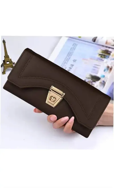 Fancy Leather Synthetic Wallets For Women