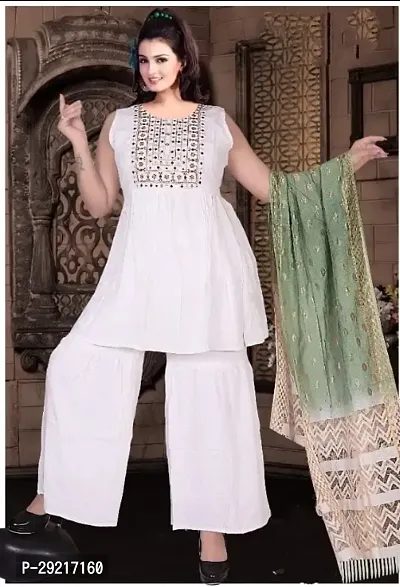 Fancy soft silkj Kurta with sharara Set for women