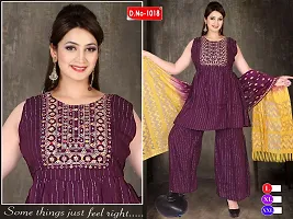 Fancy soft silkj Kurta with sharara Set for women-thumb2