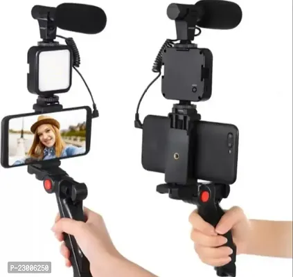 Mobile Vlogging Kit With Microphone Tripod Stand And 36 Led Light Vloging Mobile Setup For Youtubers Beginners Live Streamings