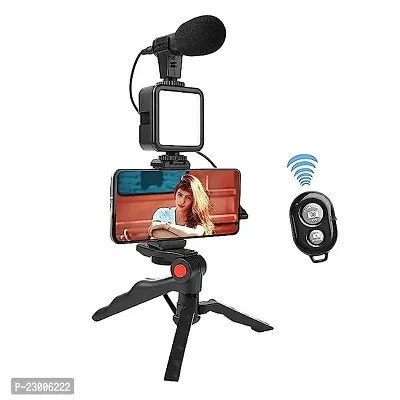 Mobile Vlogging Kit With Microphone Tripod Stand And 36 Led Light Vloging Mobile Setup For Youtubers Beginners Live Streamings