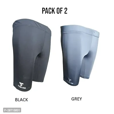 Stylish Nylon Solid Tight Shorts Pack of 2