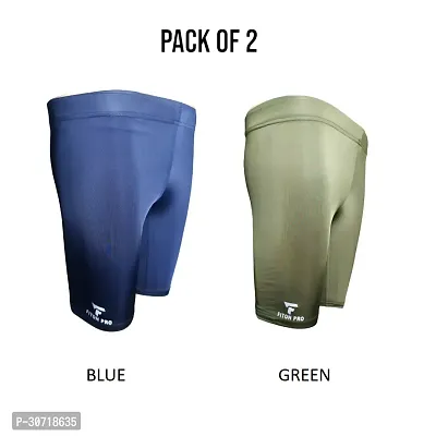 Stylish Nylon Solid Tight Shorts Pack of 2