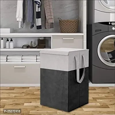 Urban Utopia 75L Folding Laundry Basket, Large Laundry Hamper With Lid  Handles, Collapsible Freestanding Clothes Hamper, Storage Basket for Bedroom, Bathroom, Dorm (Black)-thumb0