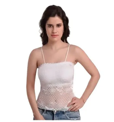 Feel Fresh Womens & Girls Full Coverage Light Padded Cotton Silk Long Bralette Seameless Caim Bra