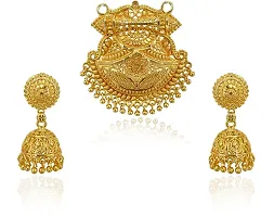 Stylish Golden Brass Jewellery Set For Women Pack Of 3-thumb1