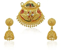 Stylish Golden Brass Jewellery Set For Women-thumb1