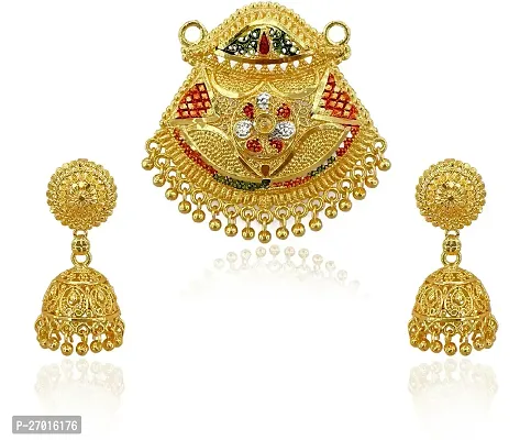 Stylish Golden Brass Jewellery Set For Women-thumb2