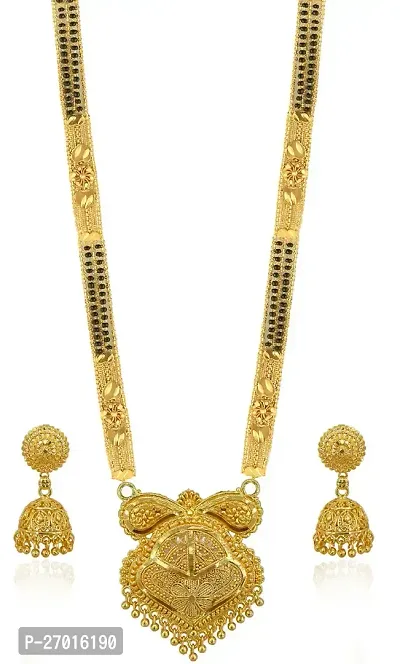 Stylish Golden Brass Jewellery Set For Women-thumb0