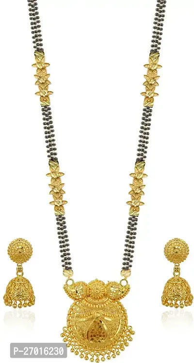 Stylish Golden Brass Jewellery Set For Women