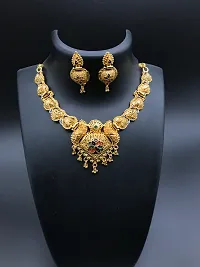 Stylish Golden Brass Jewellery Set For Women-thumb2