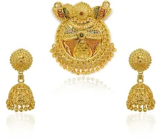 Stylish Golden Brass Jewellery Set For Women Pack Of 3-thumb1