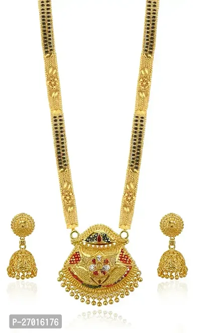 Stylish Golden Brass Jewellery Set For Women-thumb0