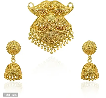 Stylish Golden Brass Jewellery Set For Women-thumb2