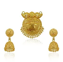 Stylish Golden Brass Jewellery Set For Women Pack Of 3-thumb1