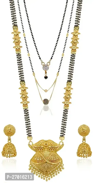 Stylish Golden Brass Jewellery Set For Women Pack Of 3