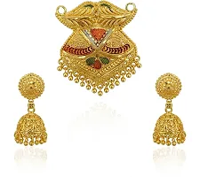 Stylish Golden Brass Jewellery Set For Women-thumb2