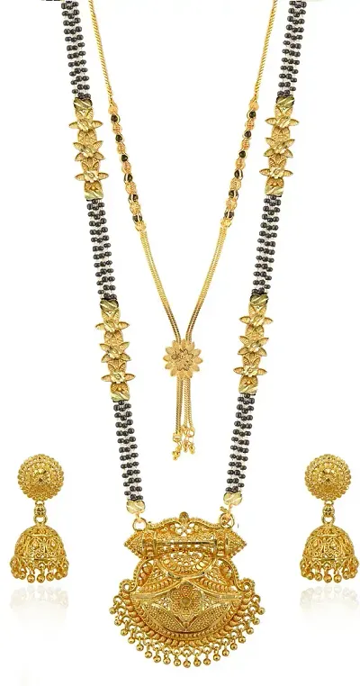 Combo Of Mangalsutra Necklace Set Pendant With Earrings