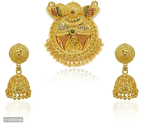 Stylish Golden Brass Jewellery Set For Women-thumb2