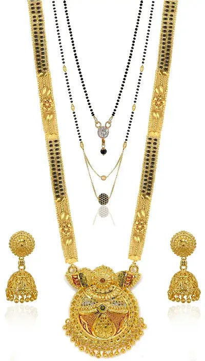 Stylish Golden Brass Beads Jewellery Sets For Women(Pack of 3)