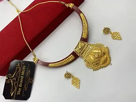 Stylish Golden Brass Jewellery Set For Women-thumb1