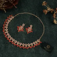 Stylish Red Alloy Jewellery Set For Women-thumb3